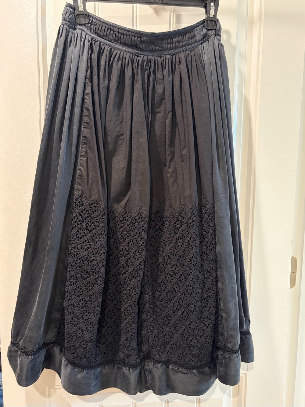 Clover Silk Eyelet Maxi Skirt